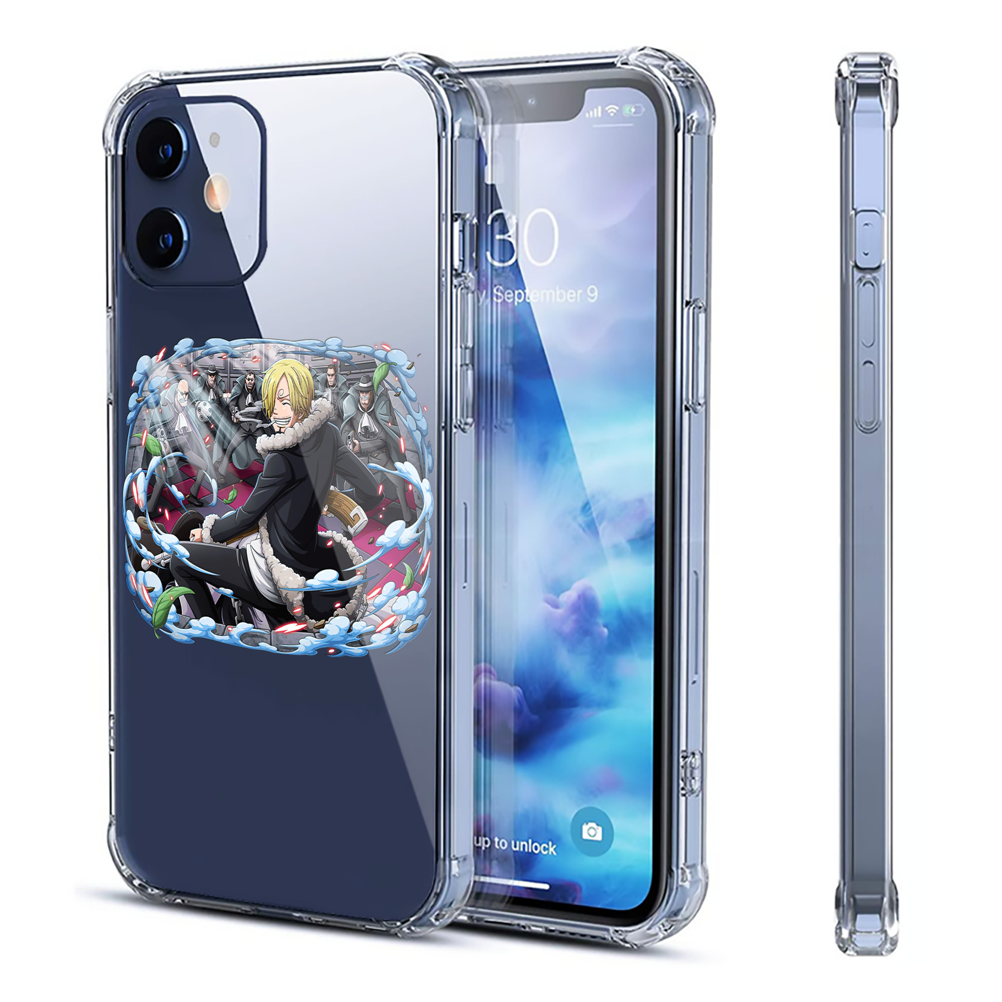 （画像用） ワンピース サンジ ONE PIECE Sanji 【iPhone 12シリーズ対応】透明スマホケース（クリアソフトケース）